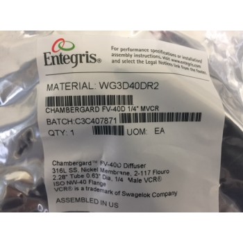 Entegris WG3D40DR2 CHAMBERGARD FV-40D 1/4'' MVCR